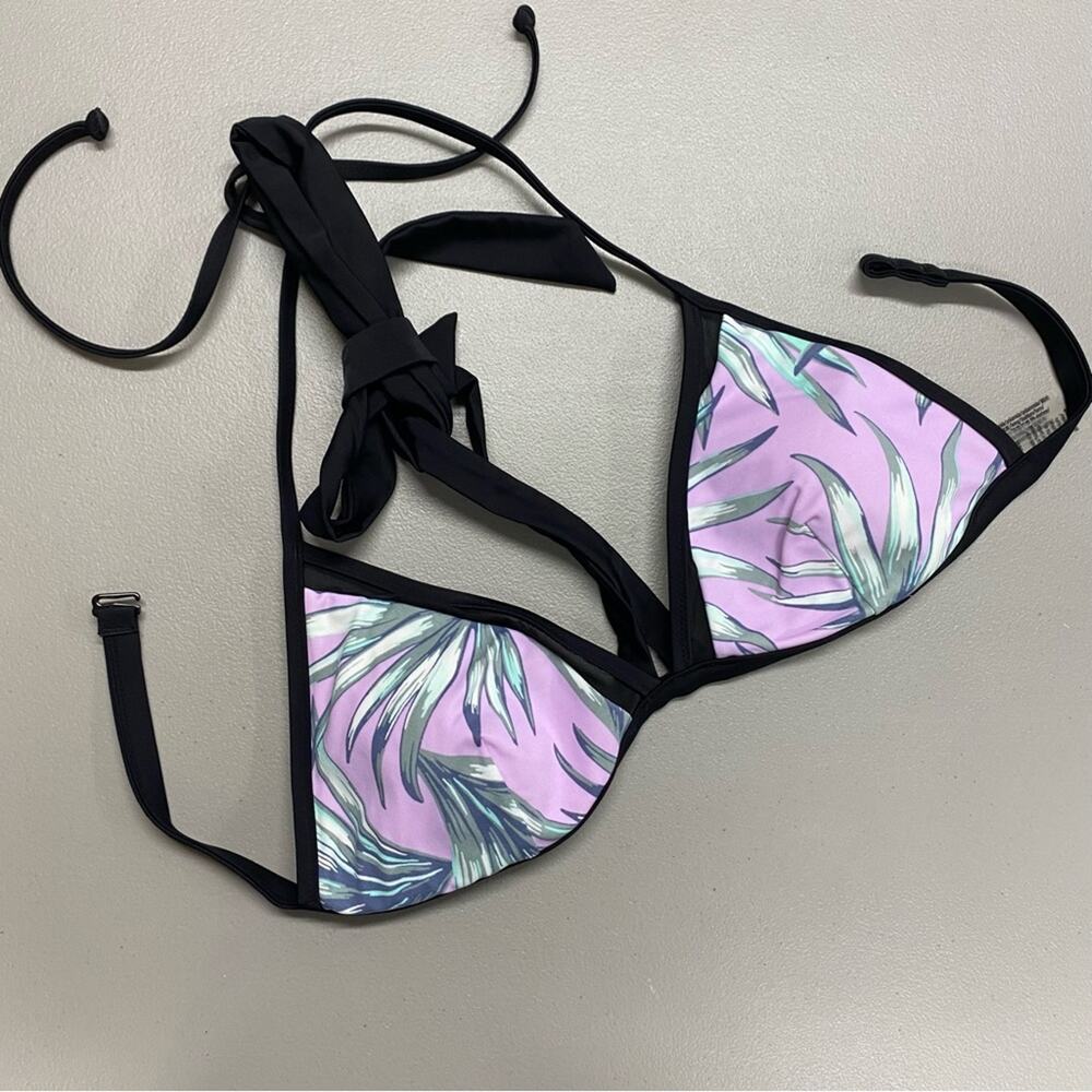 Victoria's Secret Pink Swimsuit Bra Top Only Swimwear Back Clasp Neck Tie Padded